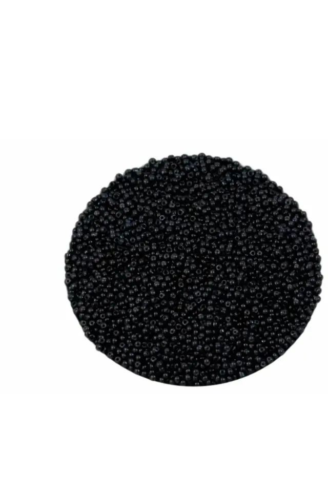 Küçük Boy Kum Boncuğu, 1.5 Mm, Takı Yapım Boncuğu, Siyah Renk,50 gram