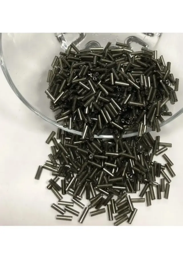 Boru Boncuk 6 Mm Füme(Antrasit) Renk (50 gram)