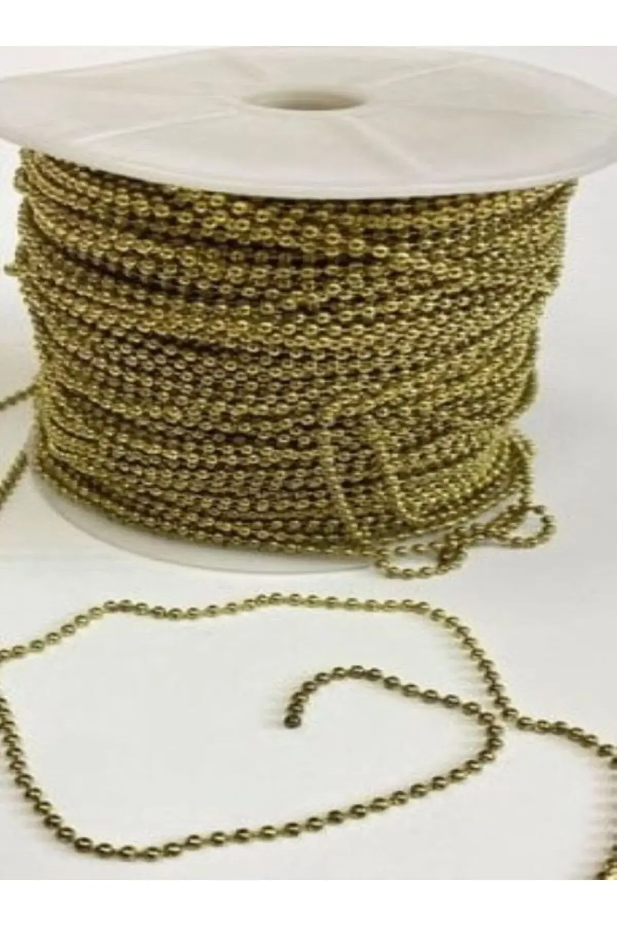 3 Metre Gold Renk 4 ml. İnci Boncuk Kolye Ve Takı Zinciri