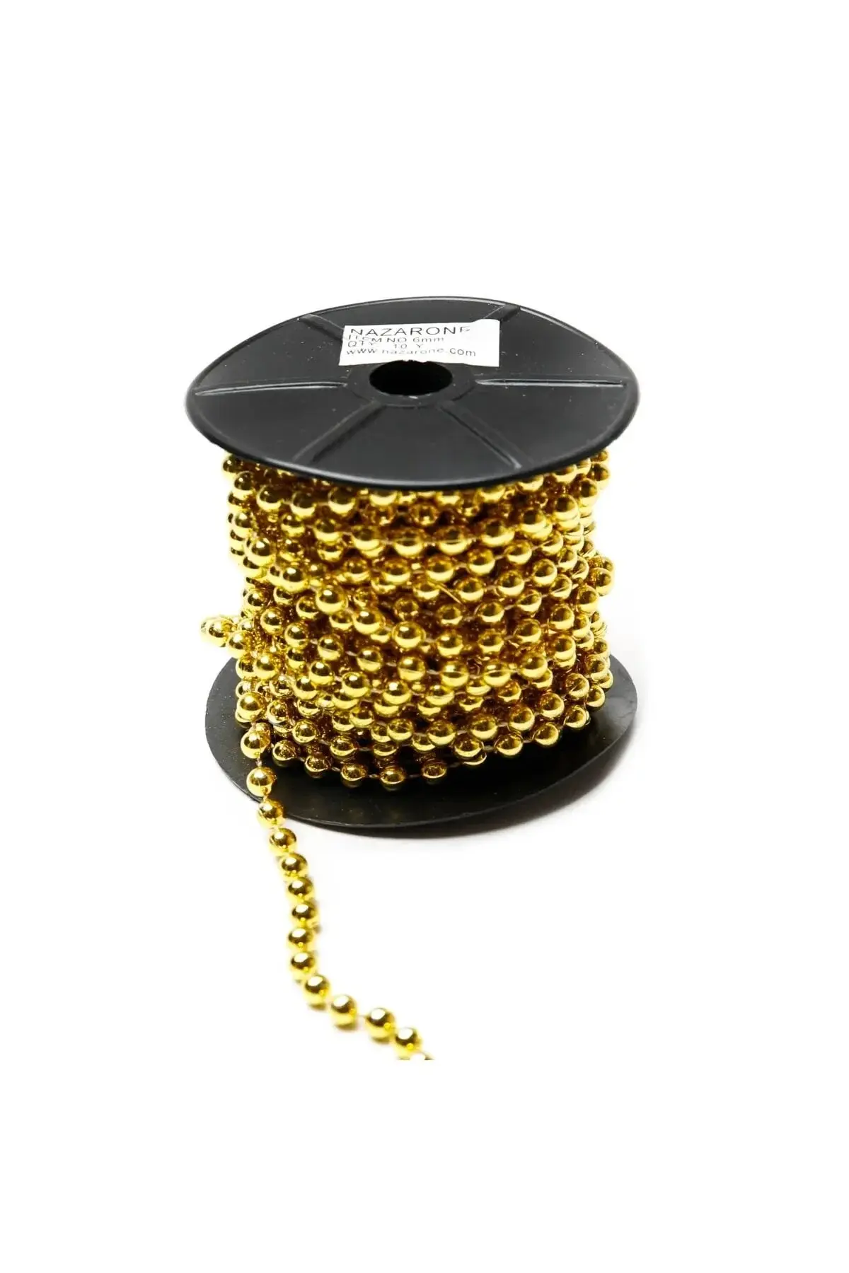 3 Metre Makara Gold İnci Yuvarlak Metalik 6mm