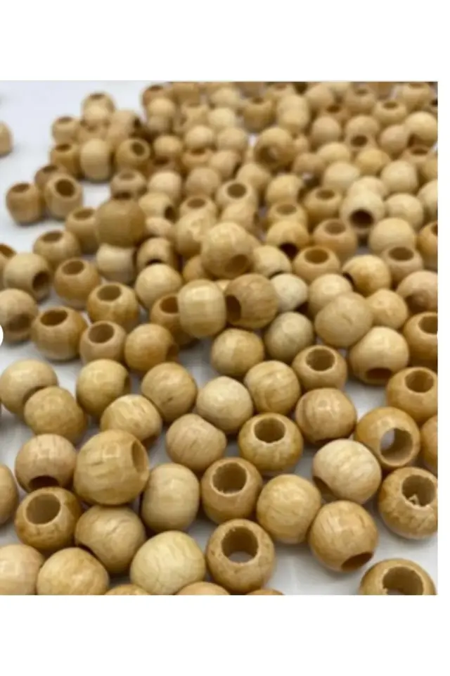 Ahşap Boncuk, 12mm Vernikli Ahşap Tahta Boncuk (50GR,~80-85 ADET ARASI)