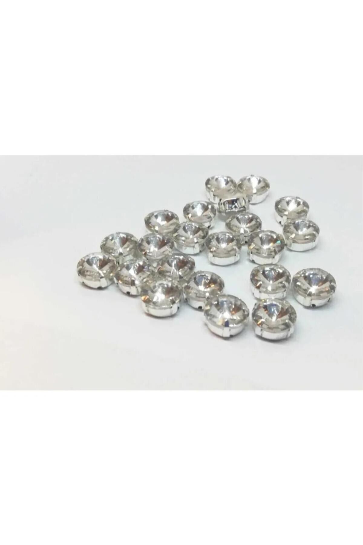 r 12 Mm Rivoli Kasalı Dikme Kristal Taş  (50 Adet)