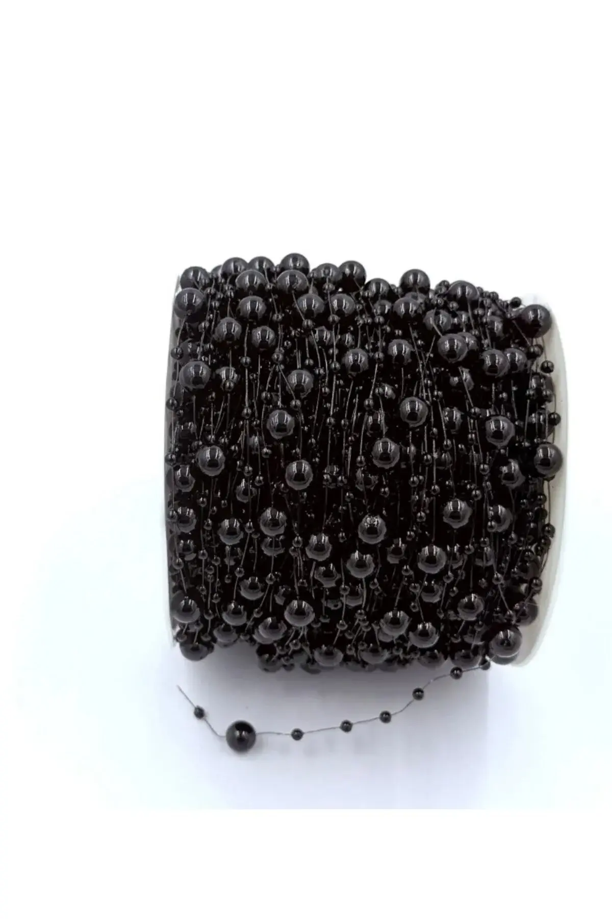 10 Metre Siyah Misinalı Şerit İnci Bohça Gelinlik Kıyafet Parti Süsleme