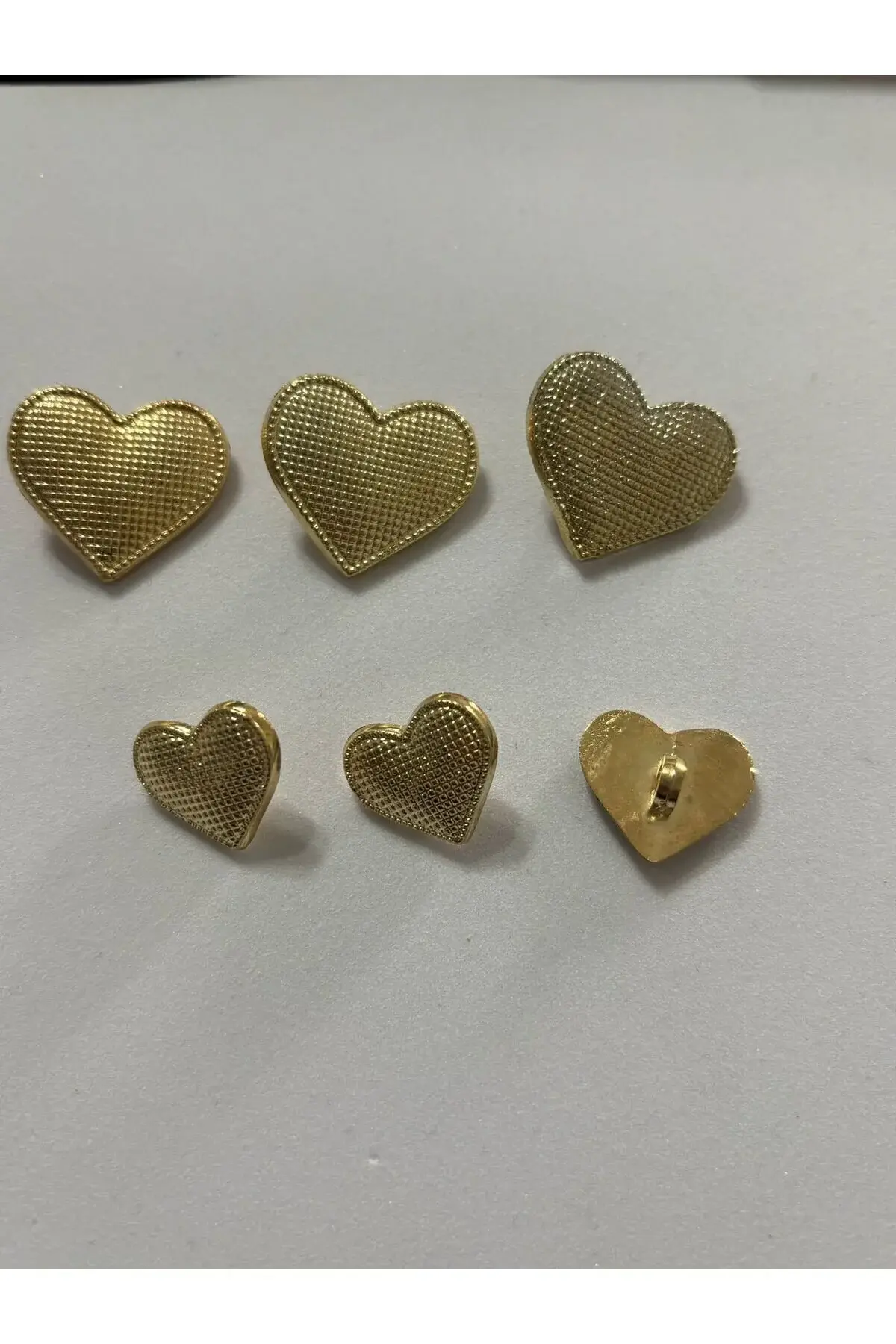 6'lı Takım 3 Büyük 2,5 cm 3 Küçük 2 cm Gold Tırtıklı Tasarım Düğme(BD27)