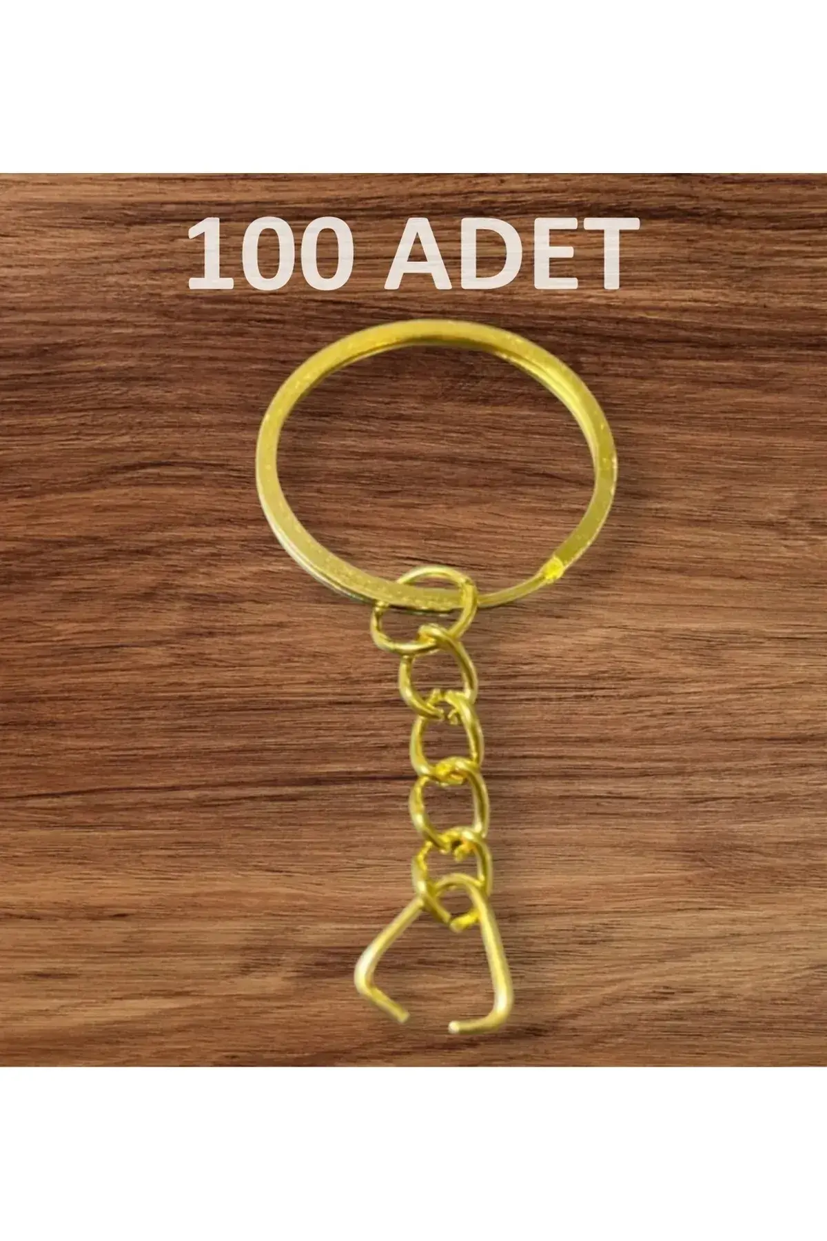 Anahtarlik Halkasi Gold Ezme Anahtarlık Halkası 100 Adet ( Üçgen Uçlu ) 2,5 Cm