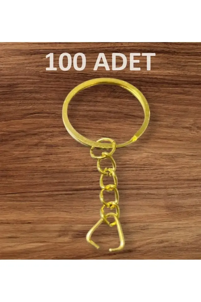 Anahtarlik Halkasi Gold Ezme Anahtarlık Halkası 100 Adet ( Üçgen Uçlu ) 2,5 Cm