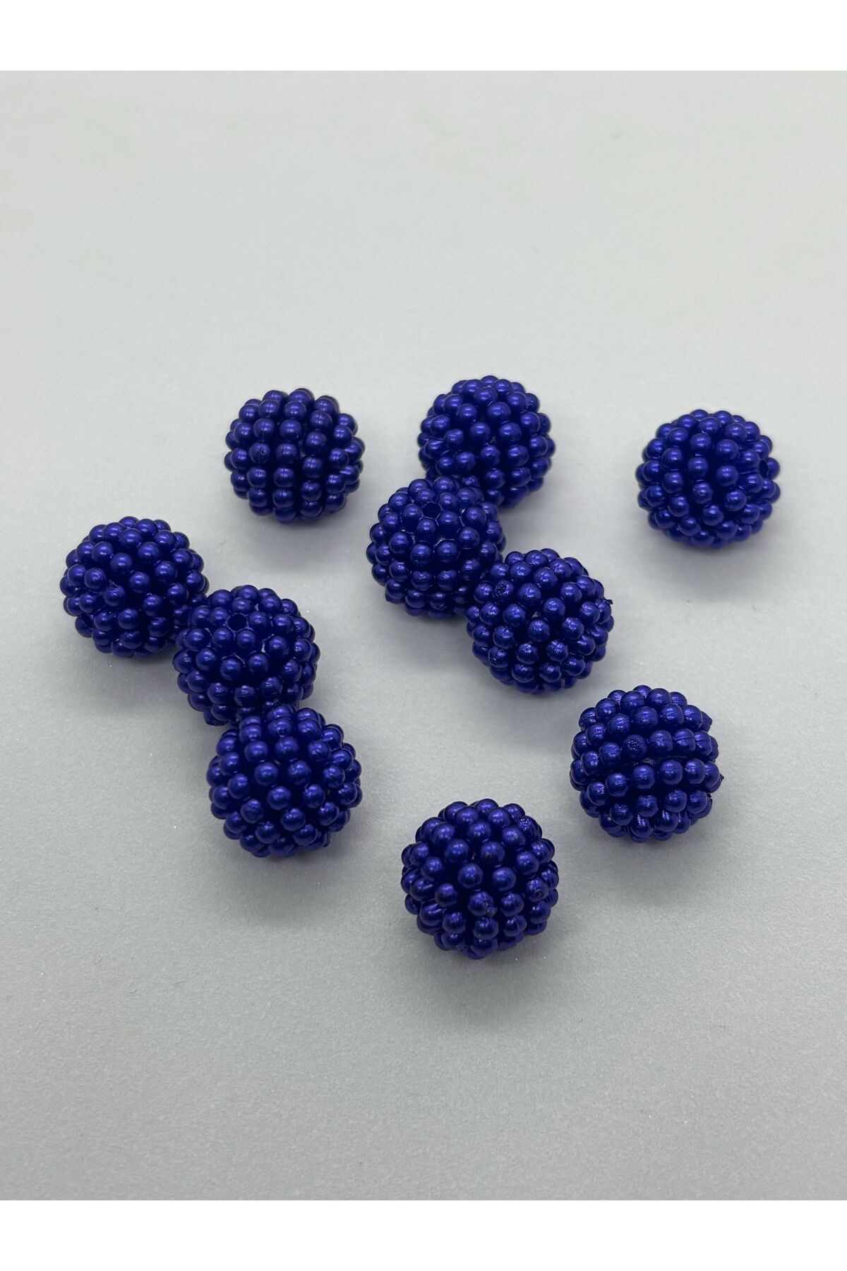 100 Gr 14mm Lacivert Parçalı Böğürtlen inci Boncuk Takı Yapım Boncuğu (100 Adet)