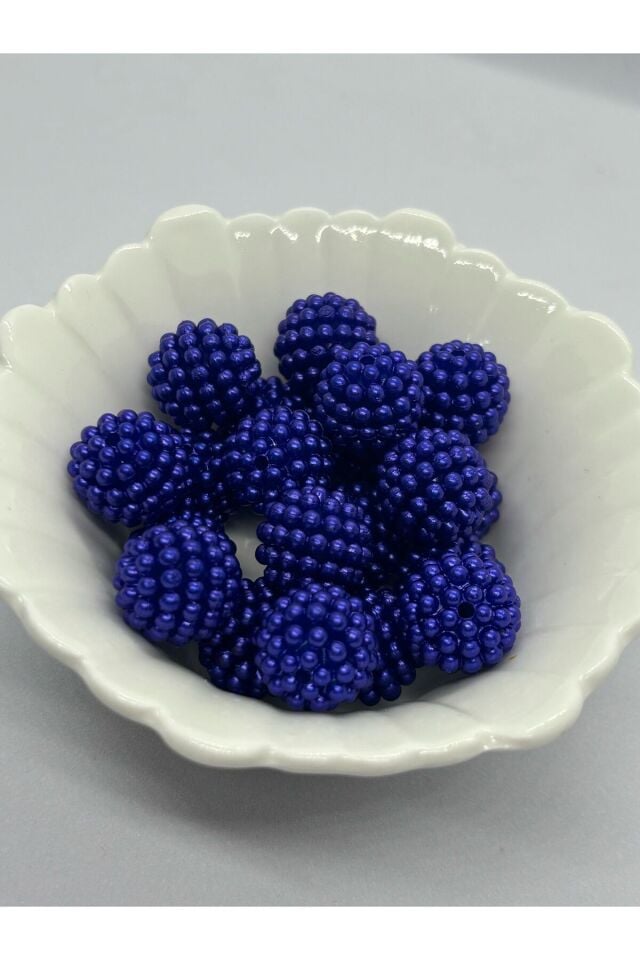 100 Gr 14mm Lacivert Parçalı Böğürtlen inci Boncuk Takı Yapım Boncuğu (100 Adet)