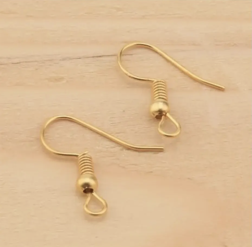 Takı Yapımı İçin Gold Kaplama Otantik Renk Küpe Kancası 50 Adet(25 çift)