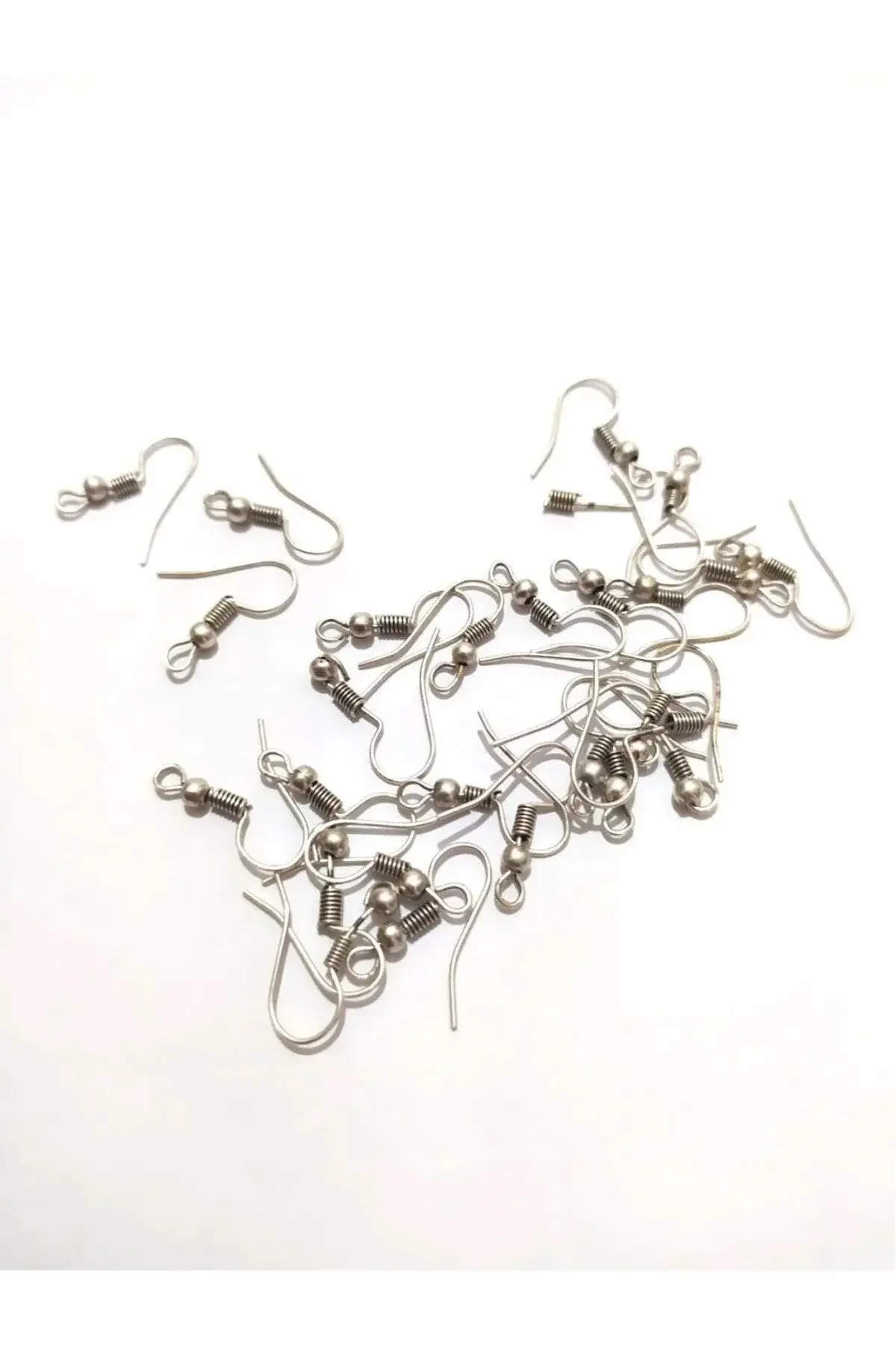 Takı Yapımı İçin Gümüş Kaplama Otantik Renk Küpe Kancası 50 Adet(25 çift)