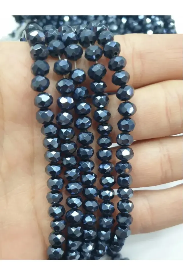 8 mm Lacivert Kristal Boncuk (10 DİZİ)